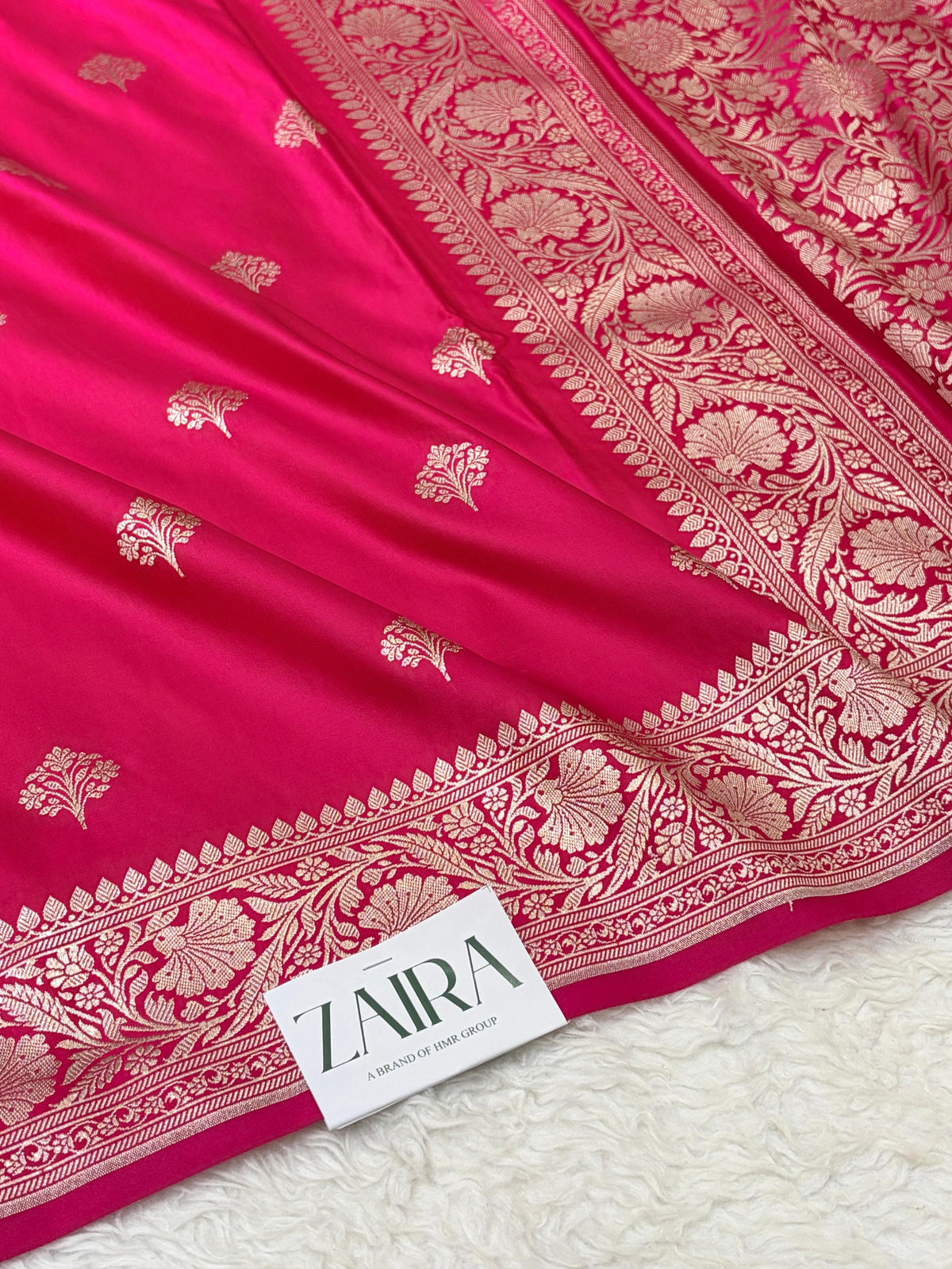 Pink Shades Banarasi Boota Pattern Floral Mashru Silk Saree MSM-150
