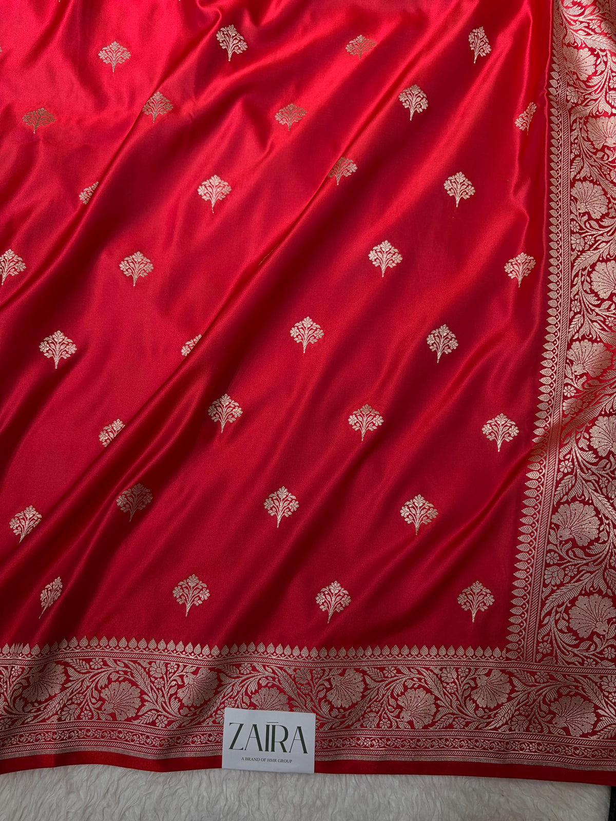 Red Shades Banarasi Boota Pattern Floral Mashru Silk Saree MSM-150