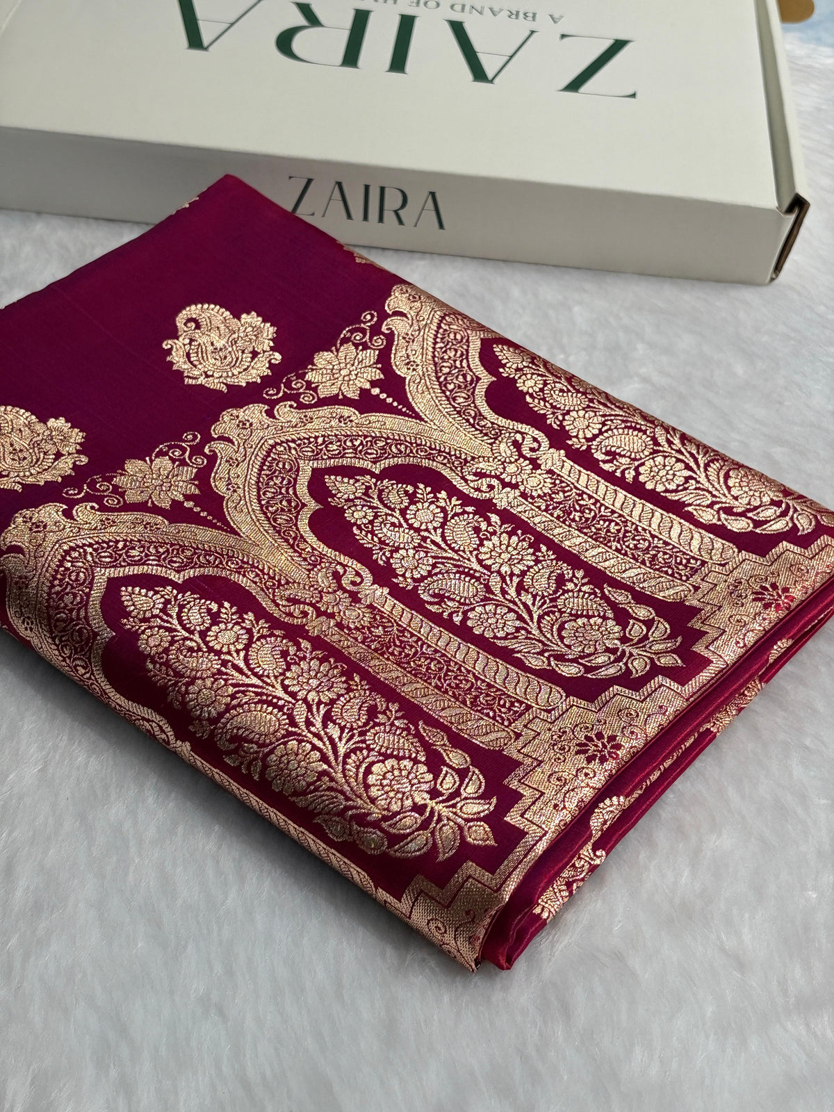 Banarasi Light Weight Satin Silk Rani Pink Shades SS71