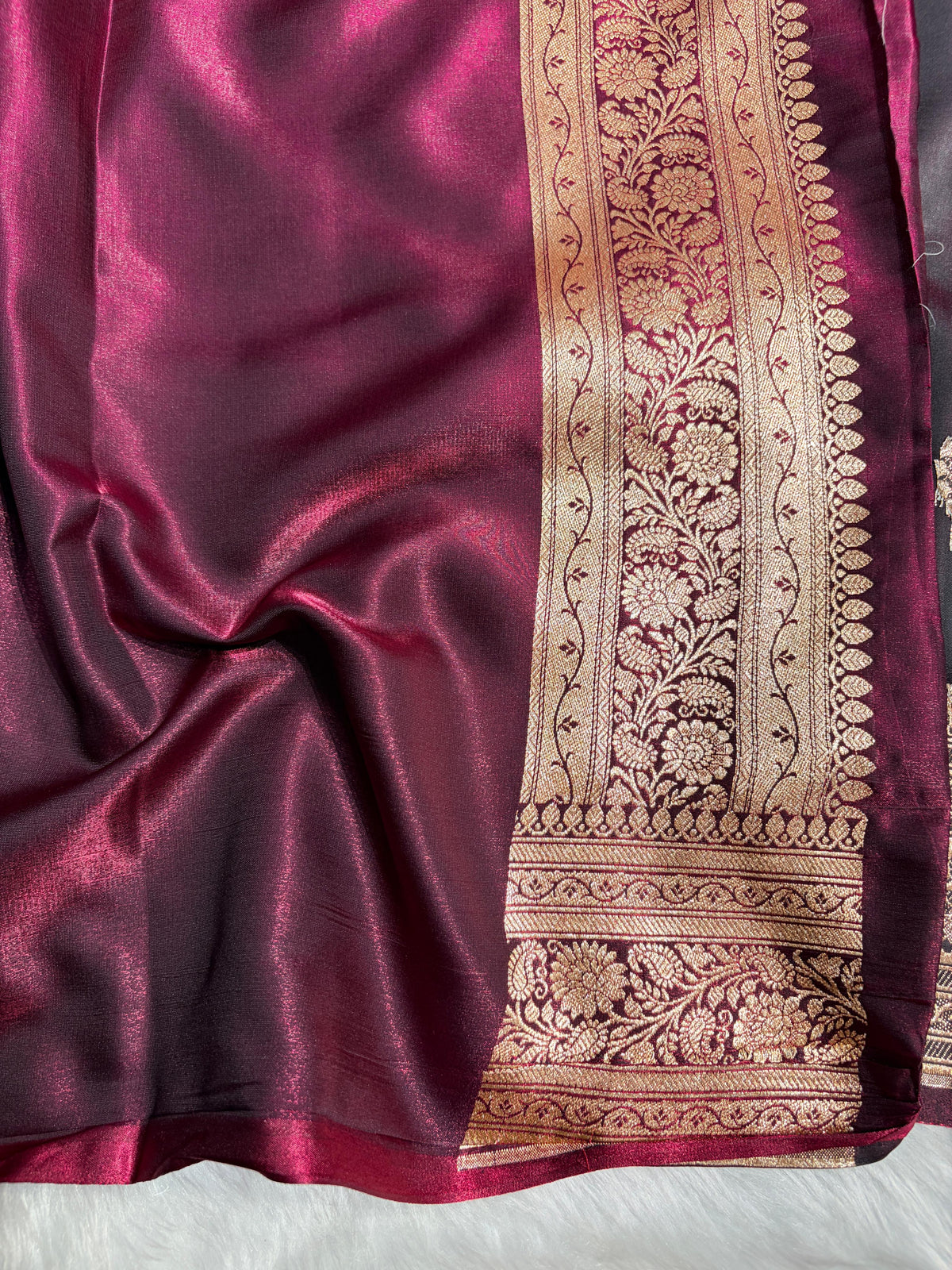 Banarasi Light Weight Satin Silk Wine Shades SS71