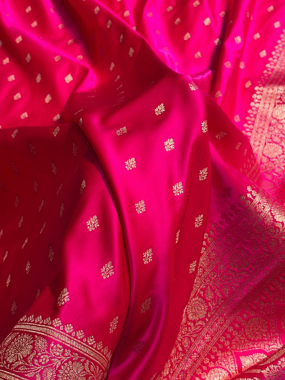 Banarasi Boota Katan Silk Saree In Pink Shades SK03