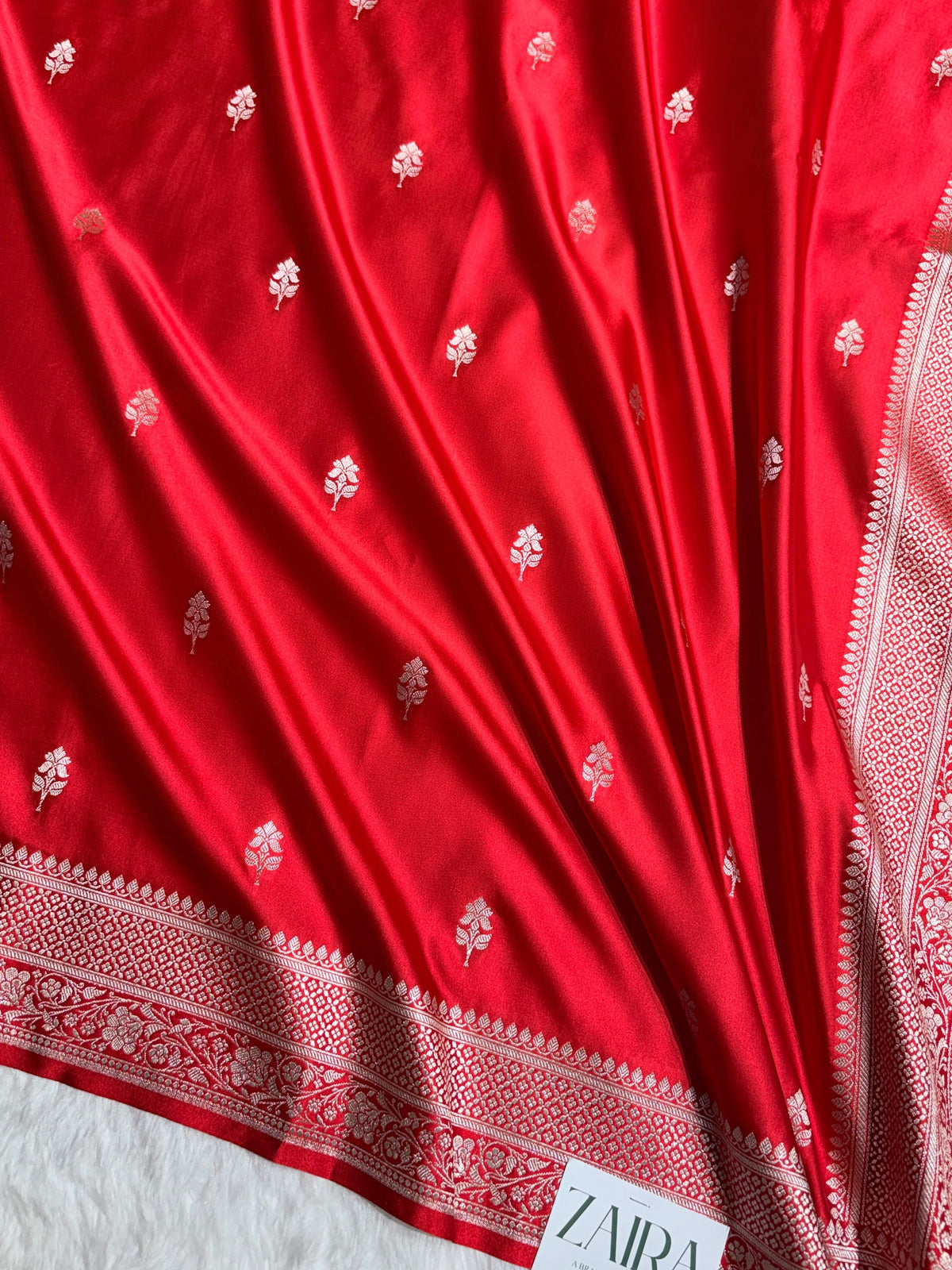 Red Shades Banarasi Boota Pattern Floral Mashru Silk Saree MSM-148