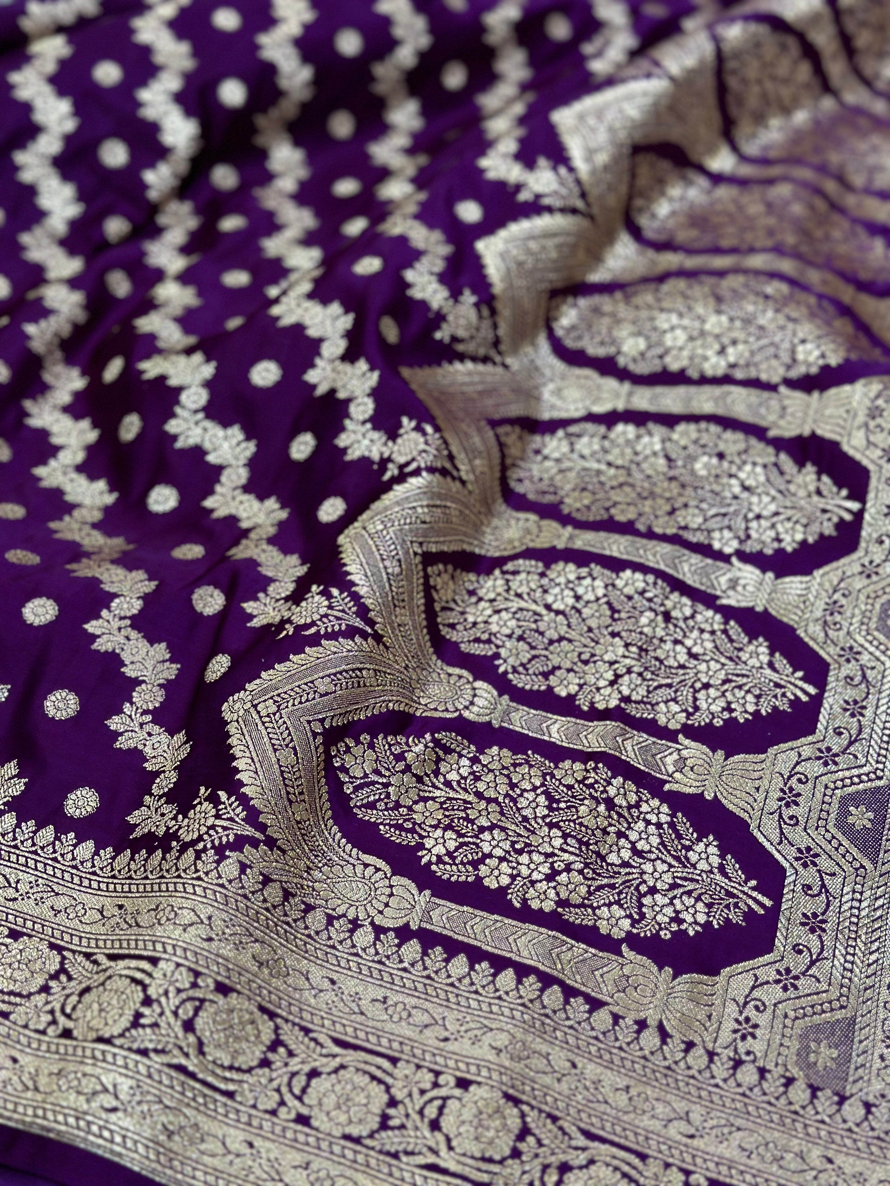 Katan Silk Saree In Magenta Shades