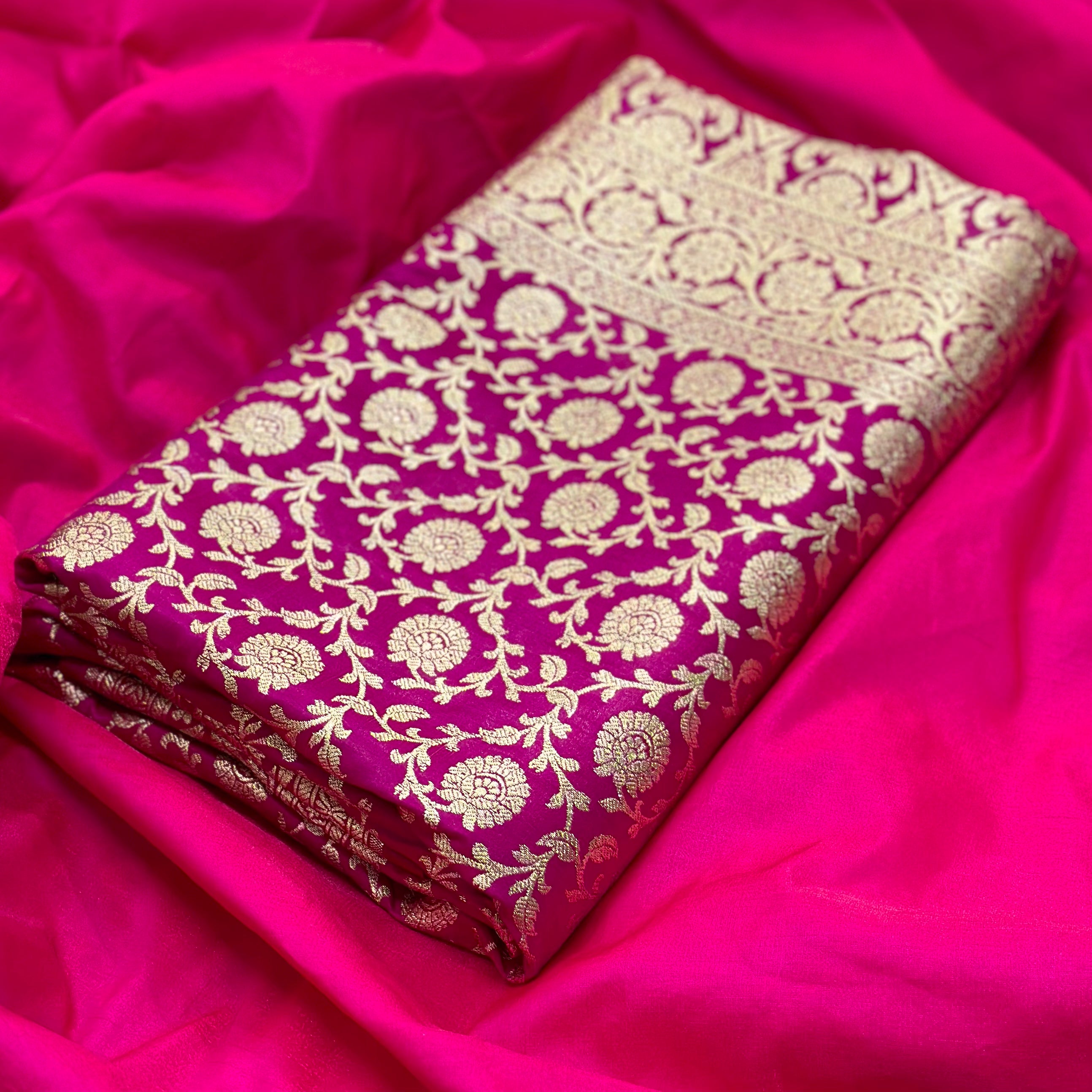 Satin Silk Jaal in Pink Shades SS21
