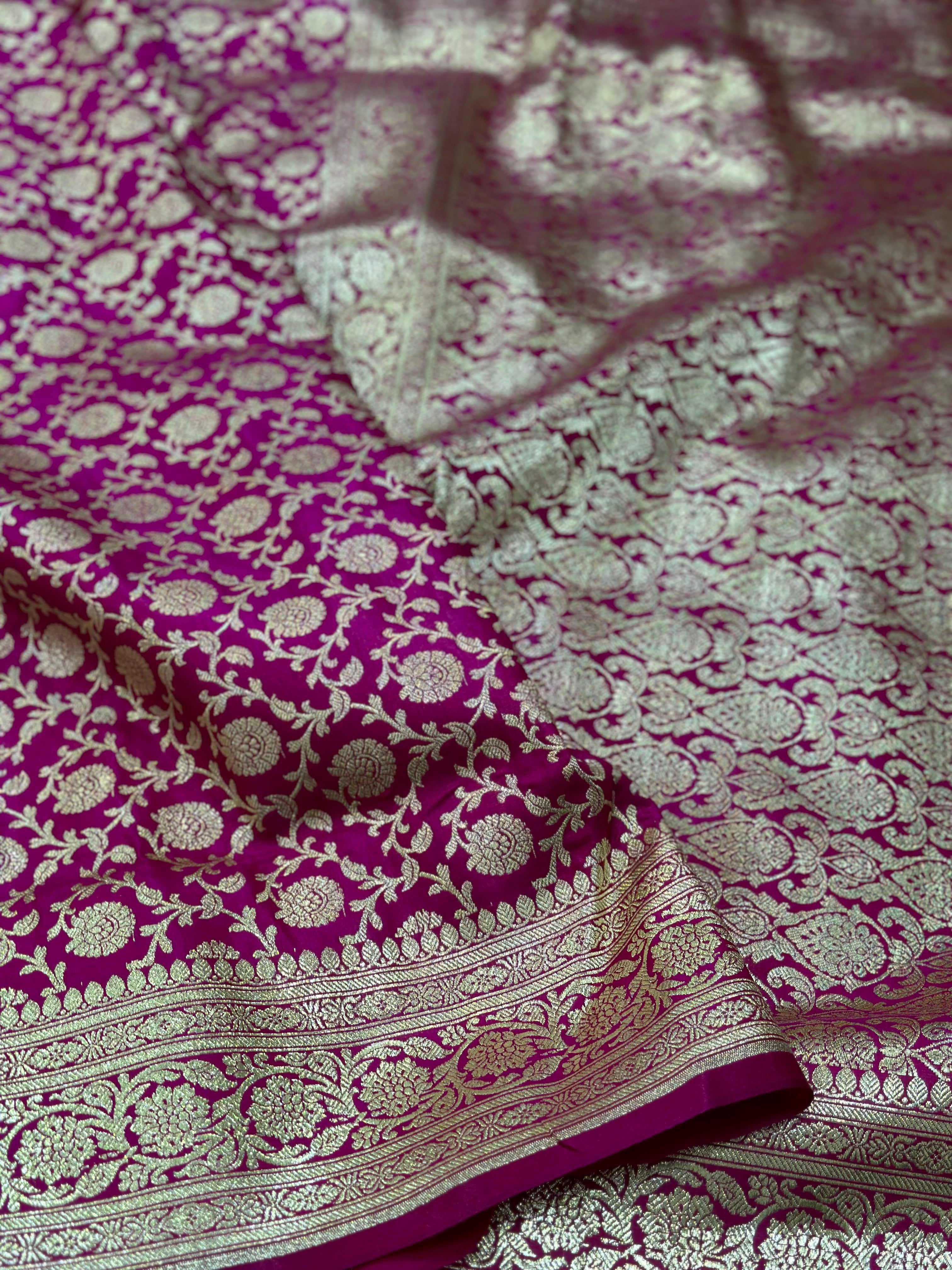 Satin Silk Jaal in Pink Shades SS21