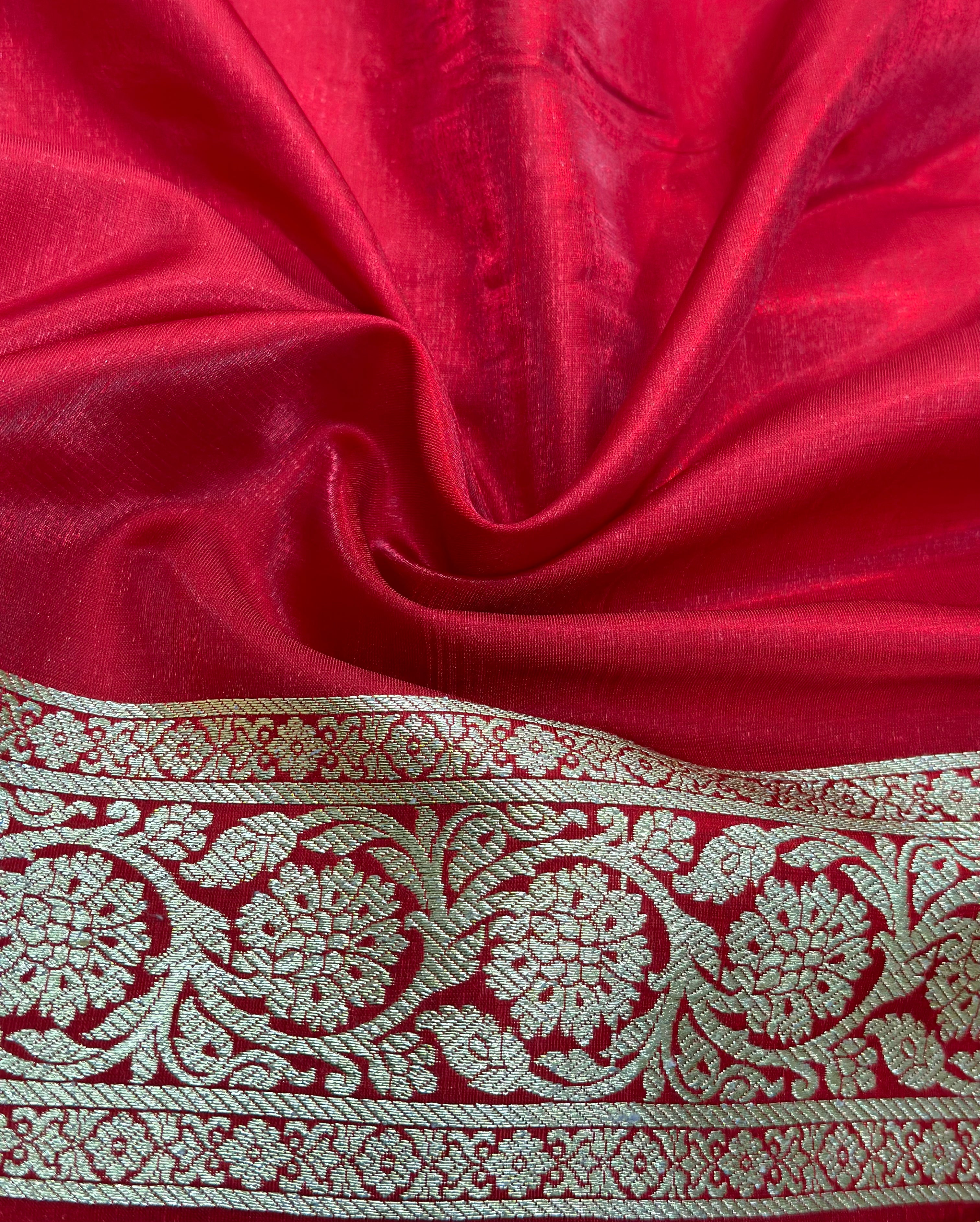 Satin Silk Jaal in Red Shades SS21