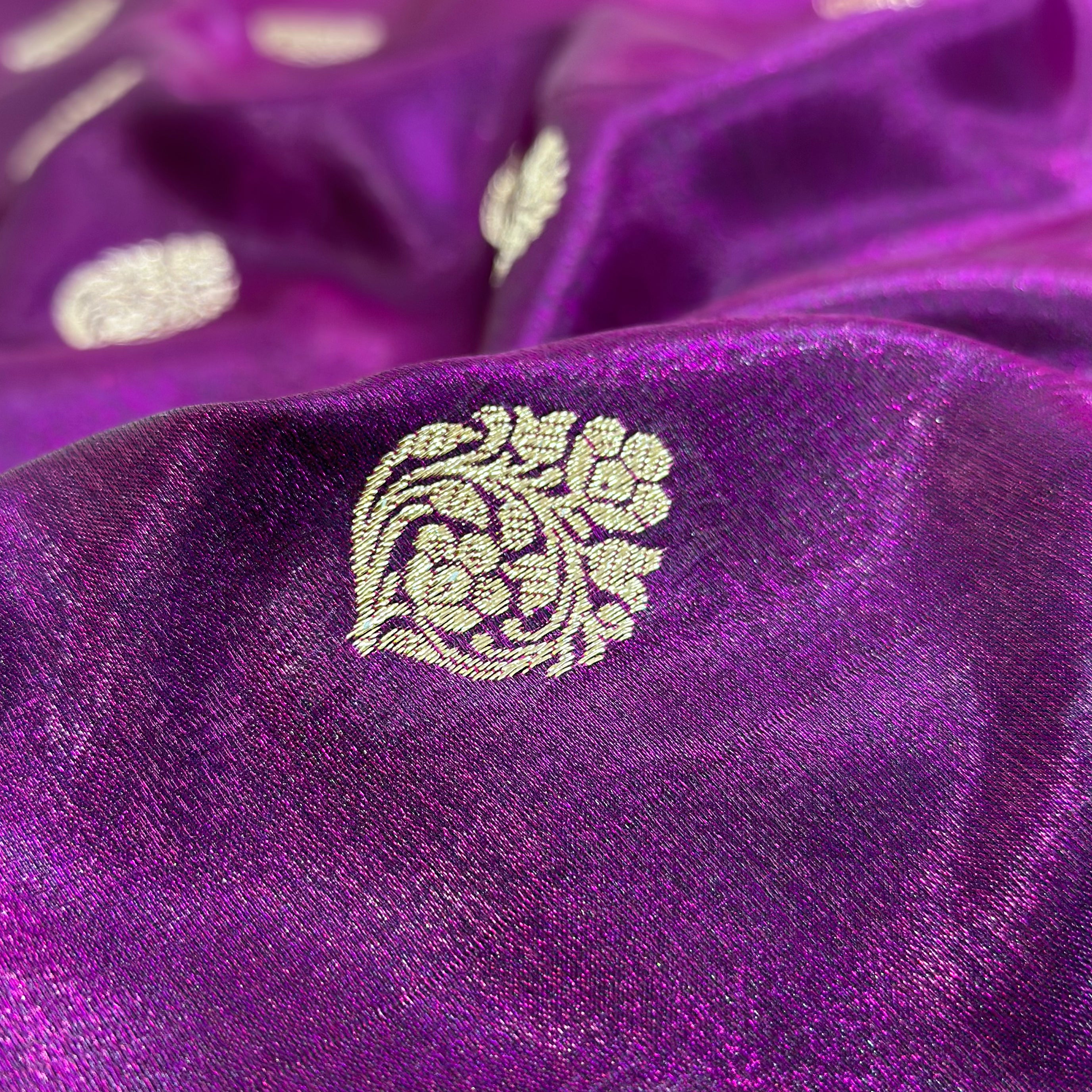 Ultra Light Weight Satin Silk Boota in Wine Shades SS03