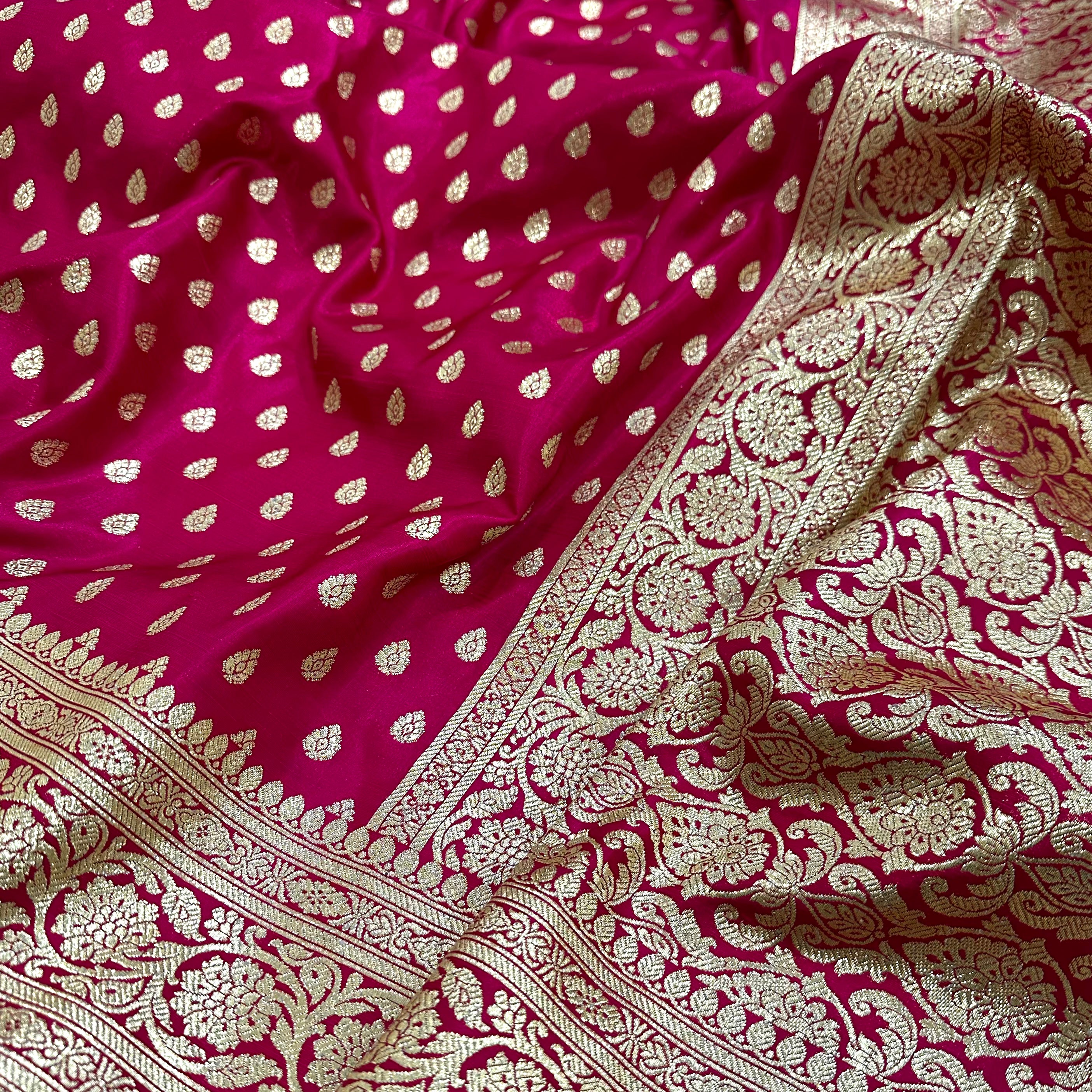 Satin Silk Booti in Pink Shades SS01