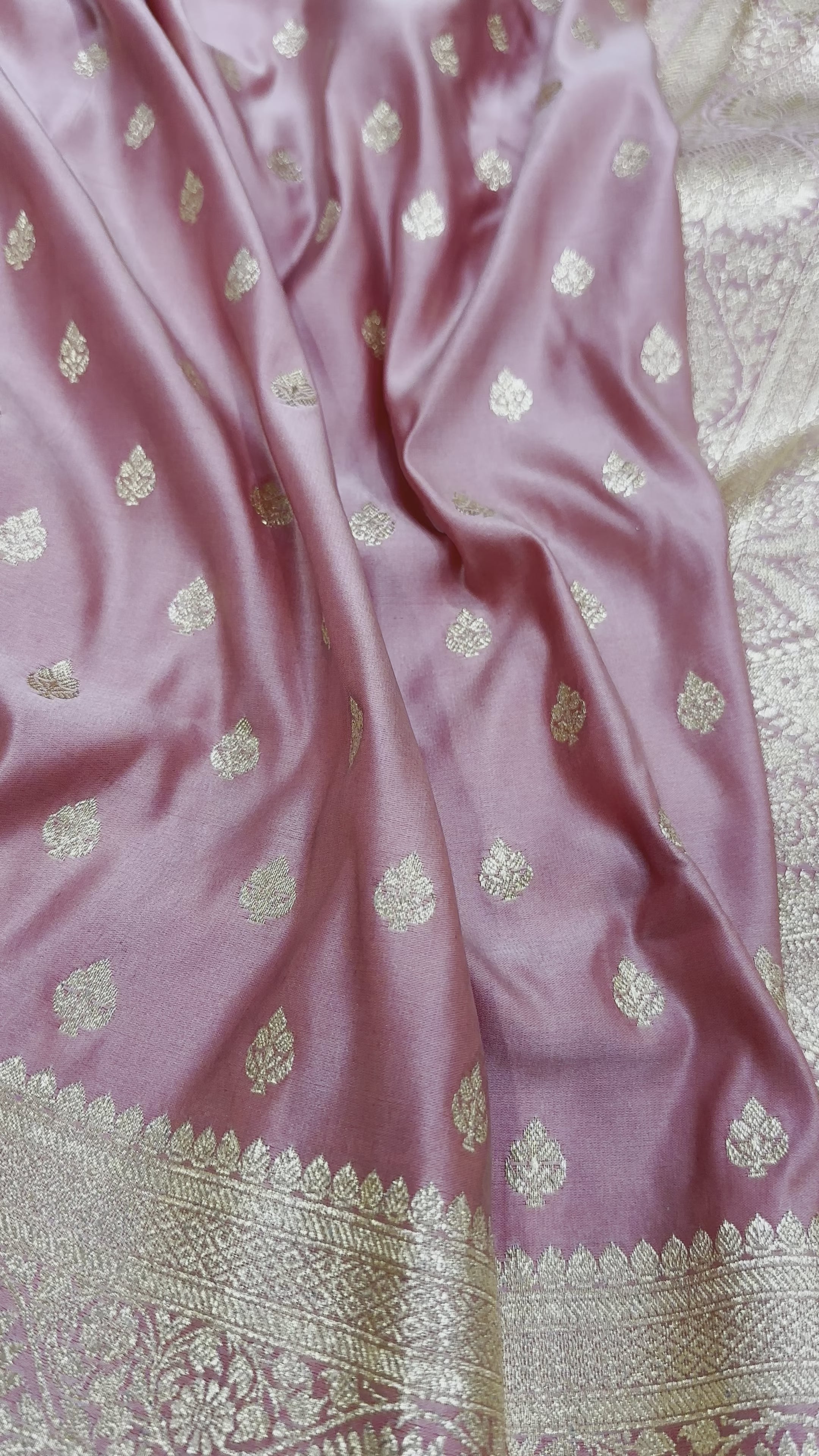 Katan Silk Saree In Baby Pink Shades SK10