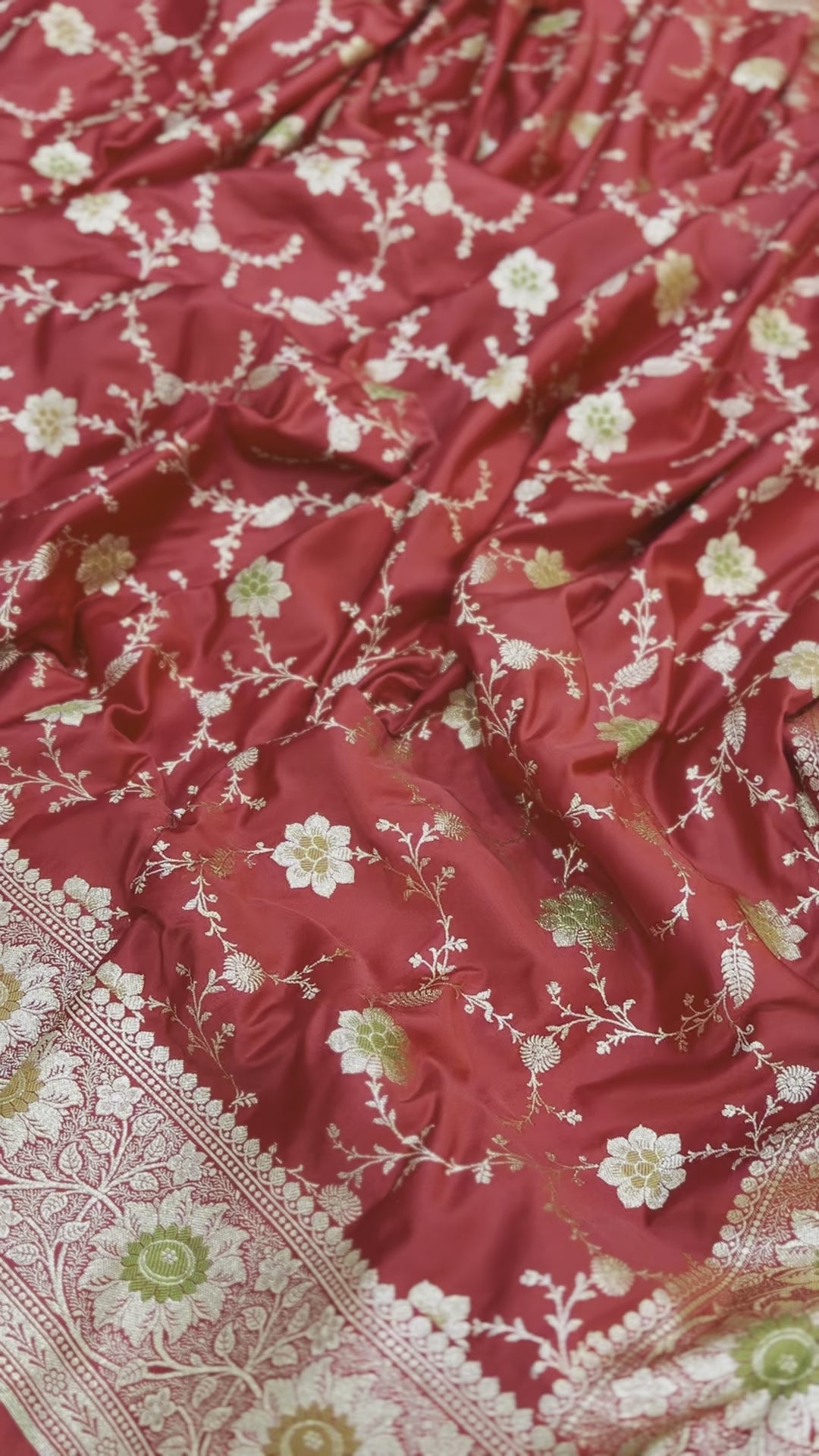 Sheer & Soft Katan Meena Silk Saree In Red Shades