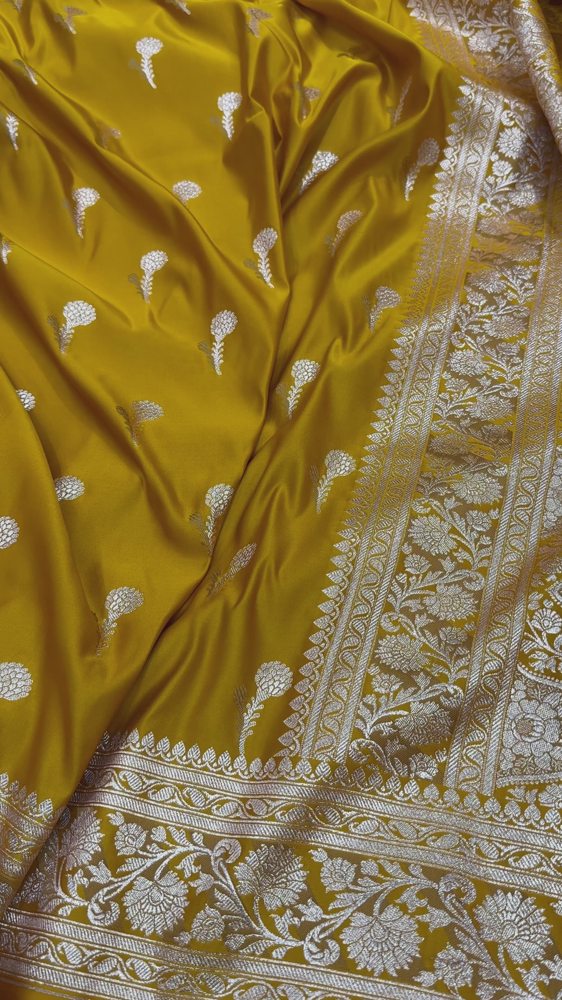 Mustard Booti Katan Silk Saree SK05