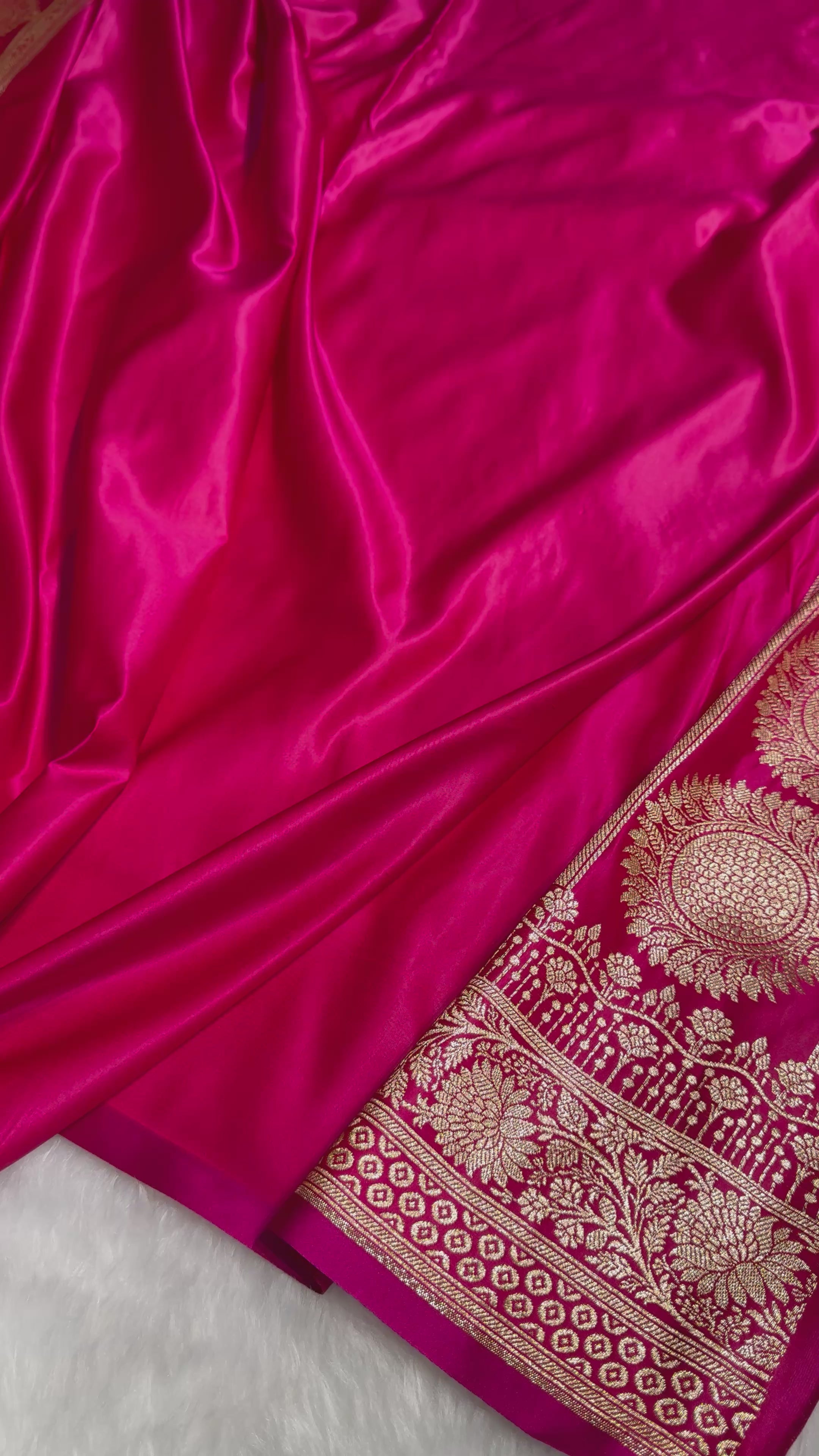 Baby Pink with Wine shades Booti Satin Katan Silk saree SK36