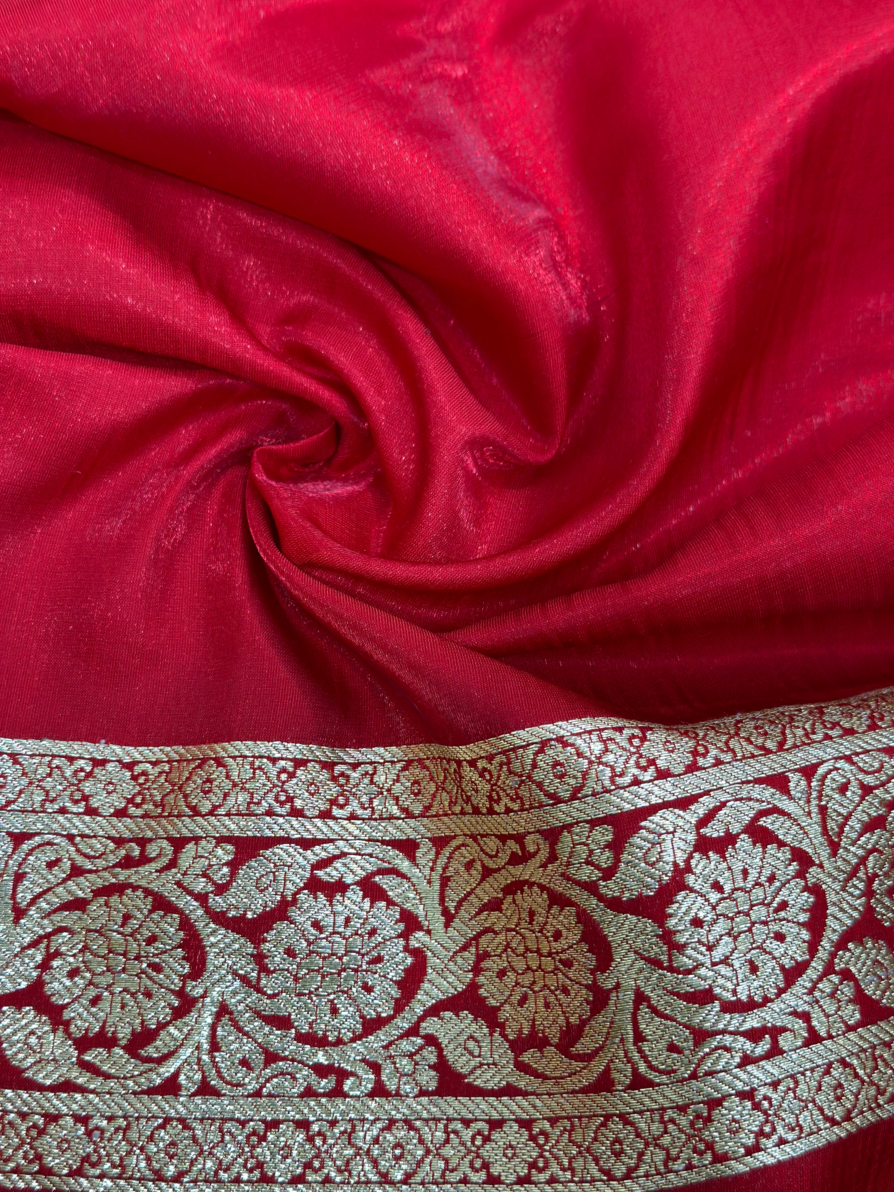 Satin Silk Booti in Red Shades SS01