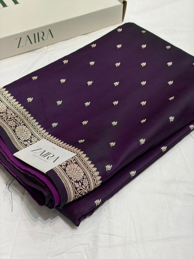 Wine Shade With Booti Pattern Mashru Silk Saree