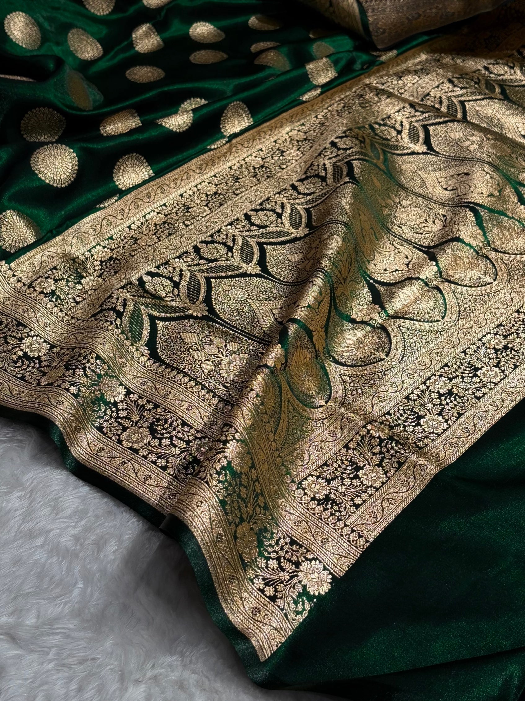 Maroon Shades Banarasi Satin Silk Saree SS33