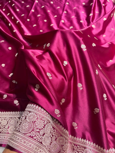 Banarasi Wine Shades Booti Mashru Silk Saree MCS73