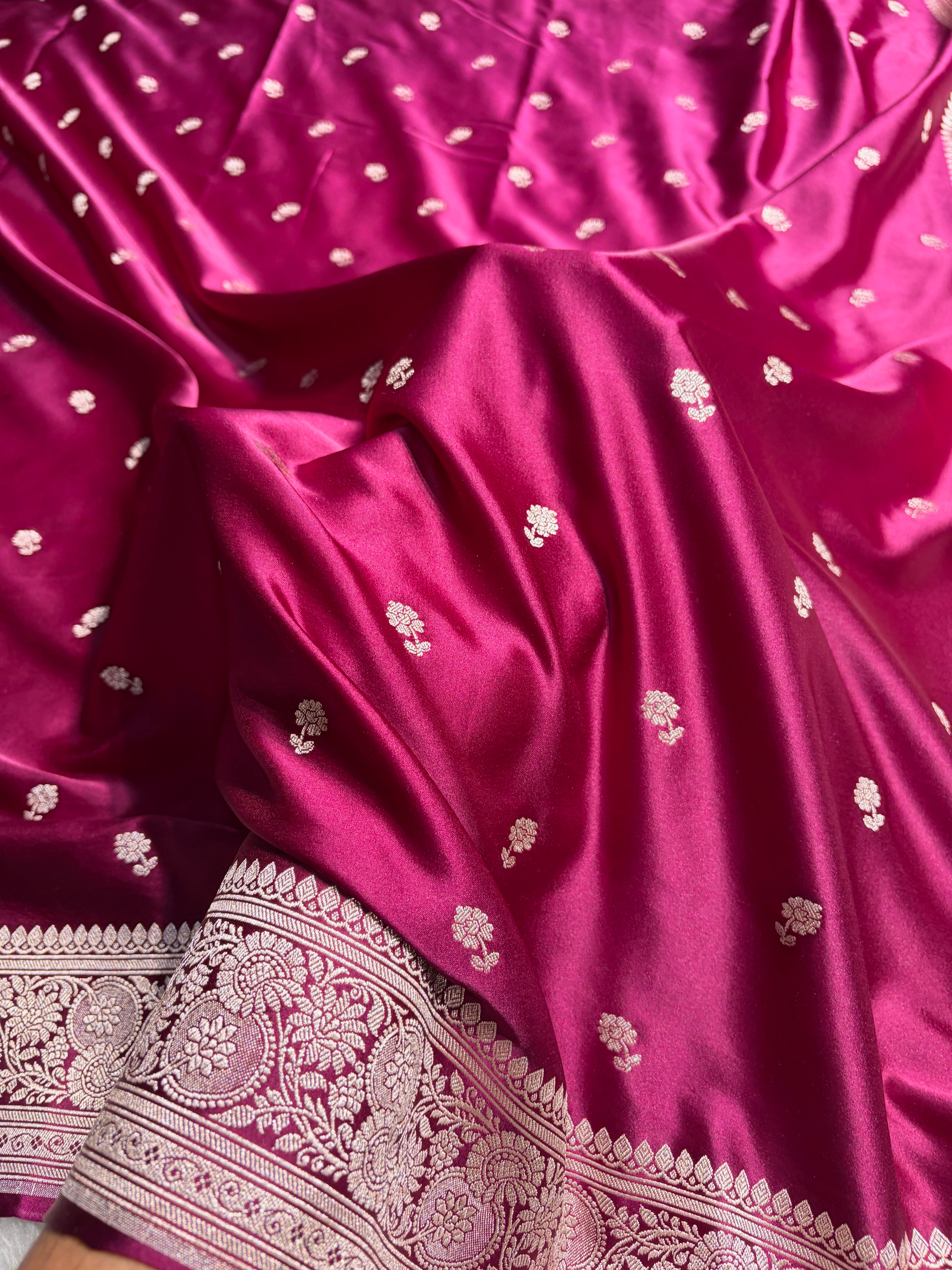 Banarasi Wine Shades Booti Mashru Silk Saree MS73