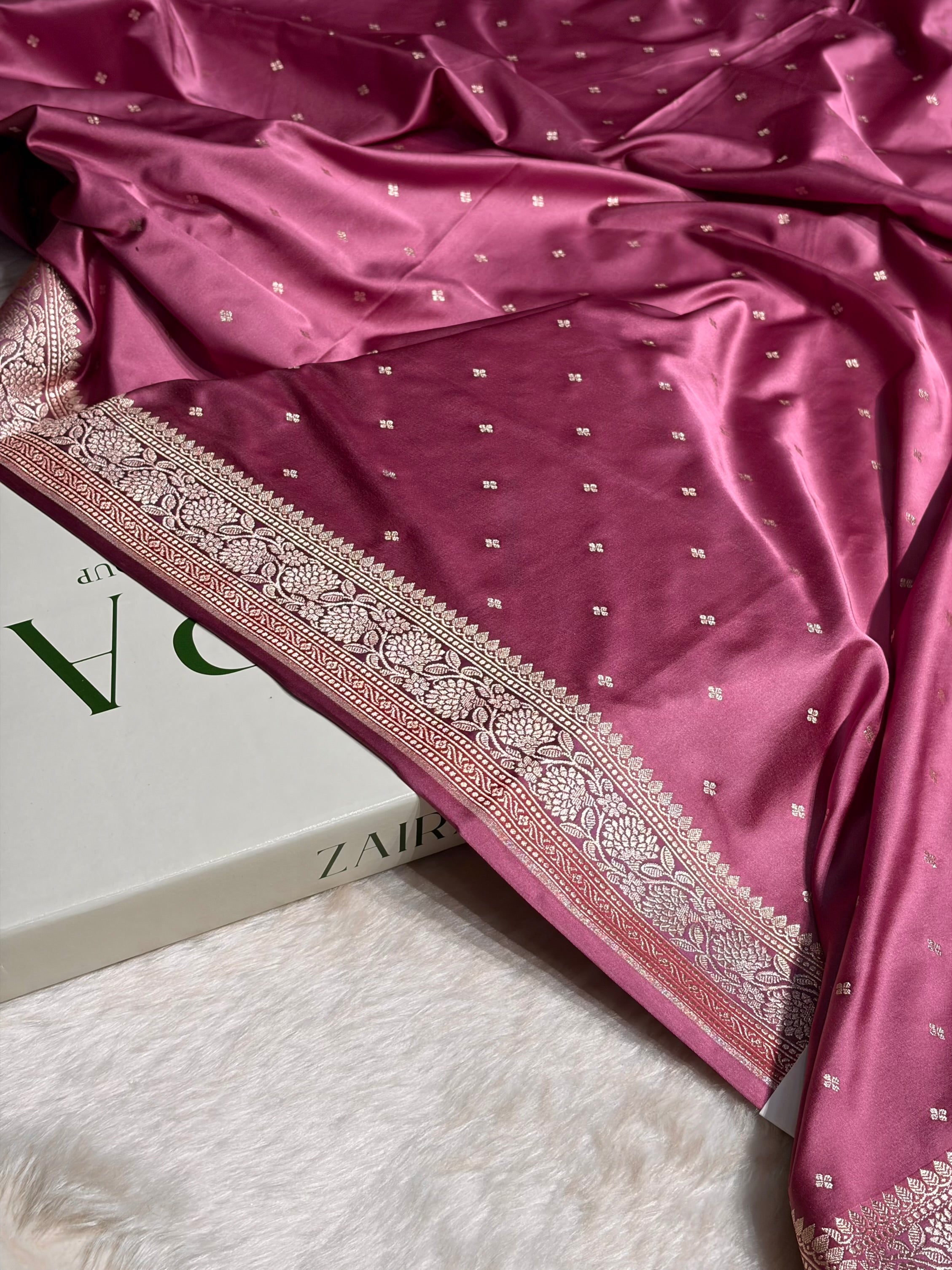 Blush Pink Shades Booti Mashru Silk Saree MS70