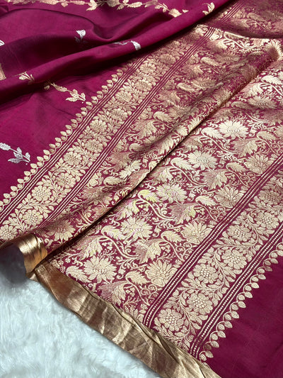 Wine Shades Handwoven Pure Paper Silk RM-39