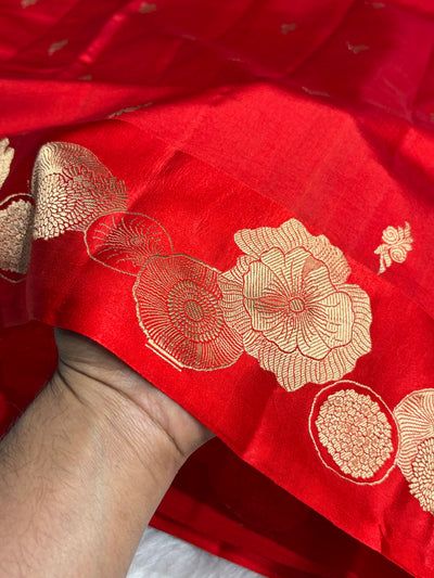 Red Shades Handwoven Pure Raw Paper Silk RM-61