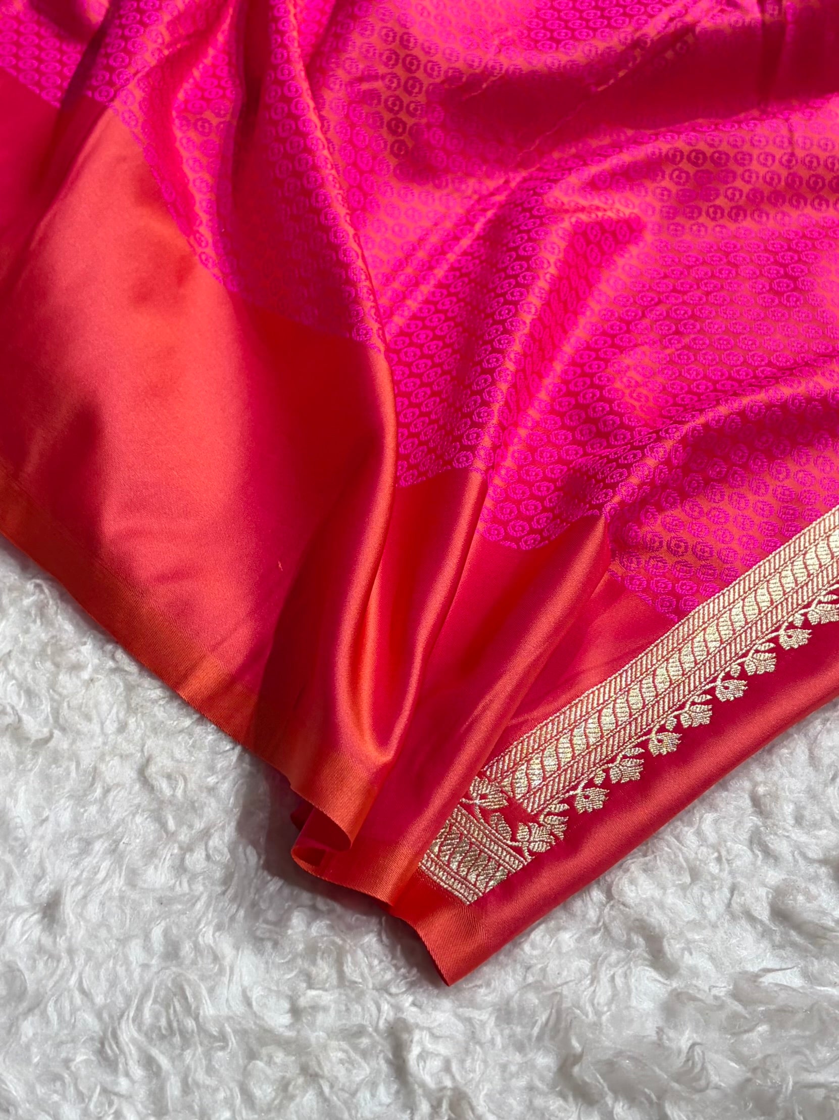 Cross Rani Shades Banarasi Boota Pattern Floral Mashru Silk Saree MSM-119