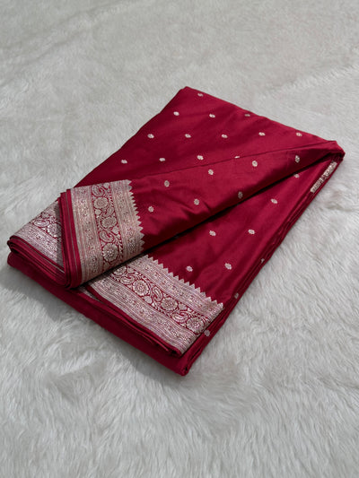 Beautiful Maroon Booti Mashru Silk Saree MCS26