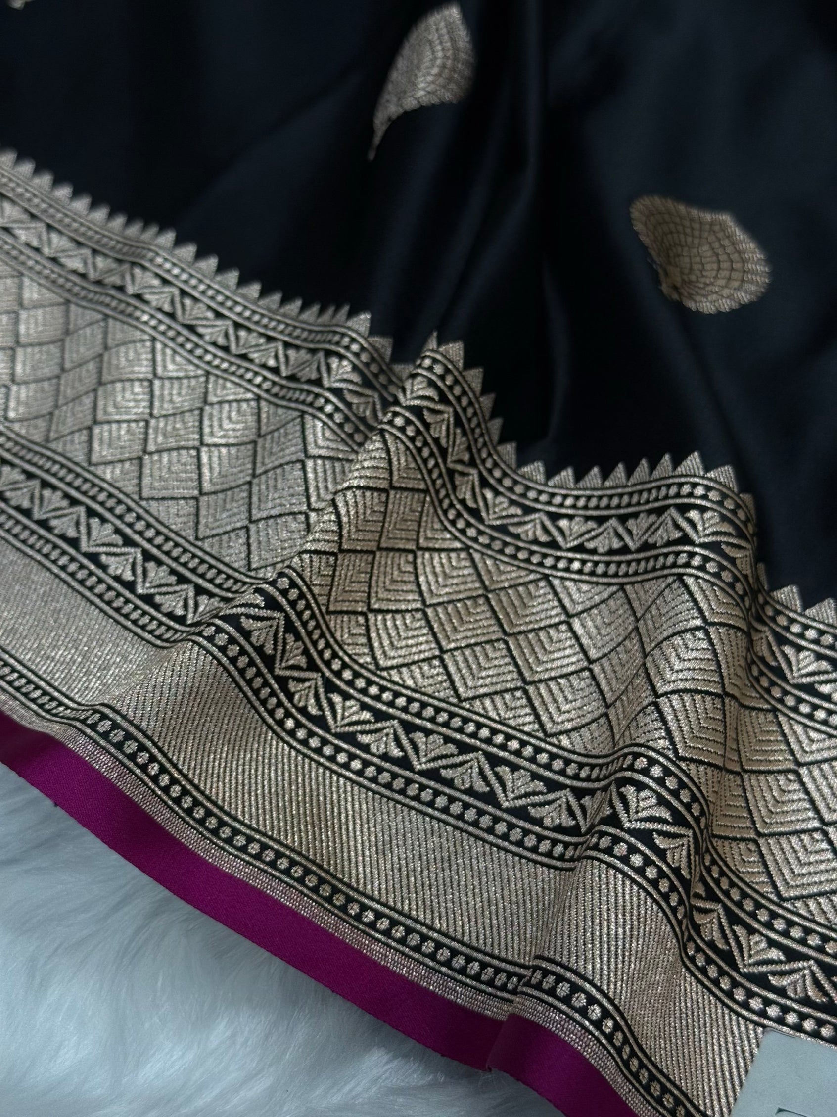 Black Mashru Silk Saree for Festive Seasons MSM 24