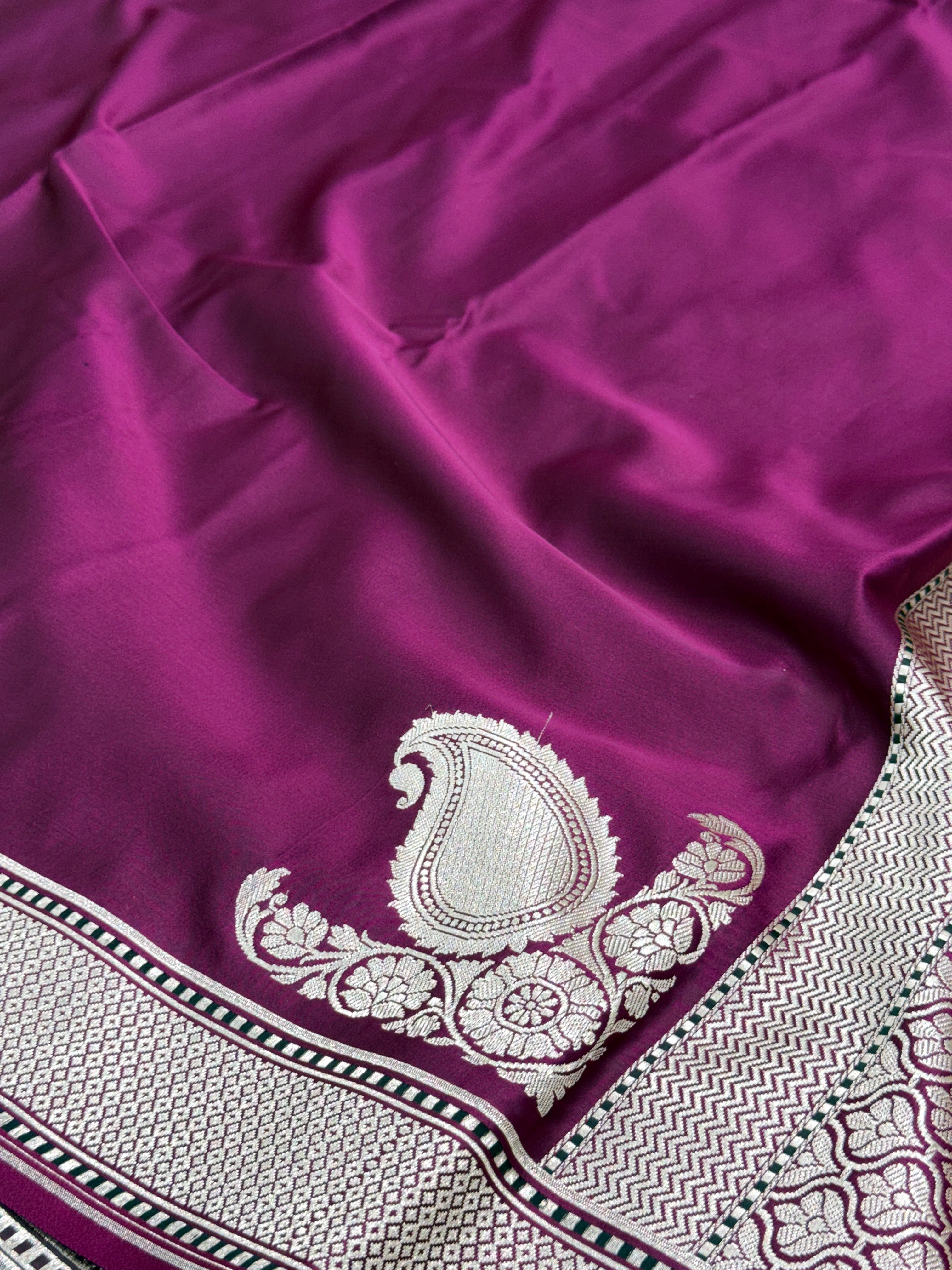 Plain Mashru with Dark Wine Shades
