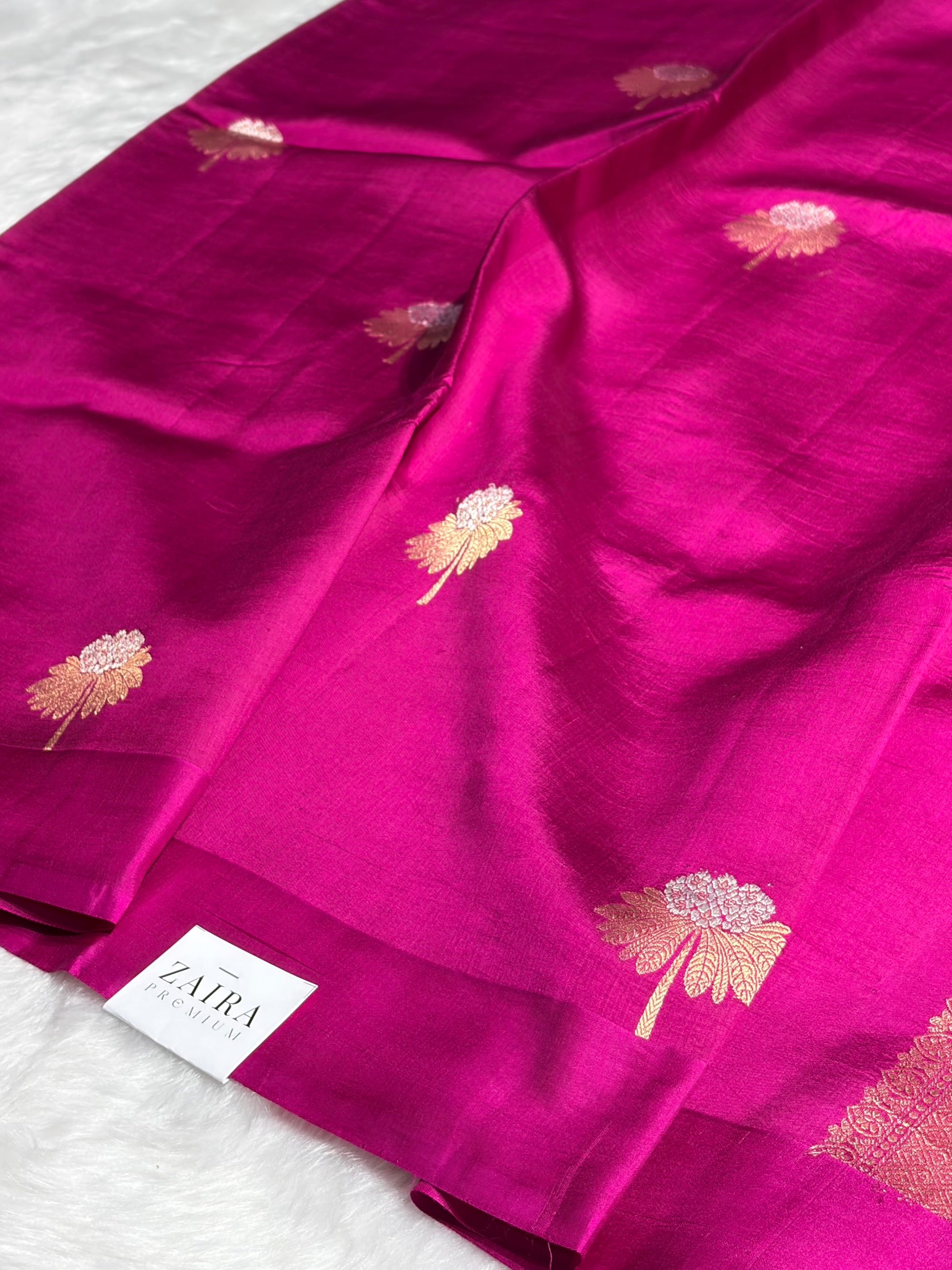 Rani Shades Meena Boota Handwoven Raw Mango Silk RM-43