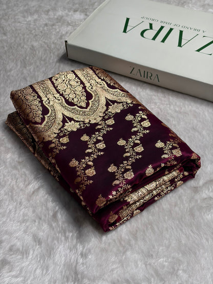 Ultra Light Weight Satin Silk Cross in Dark Wine Shades SS11