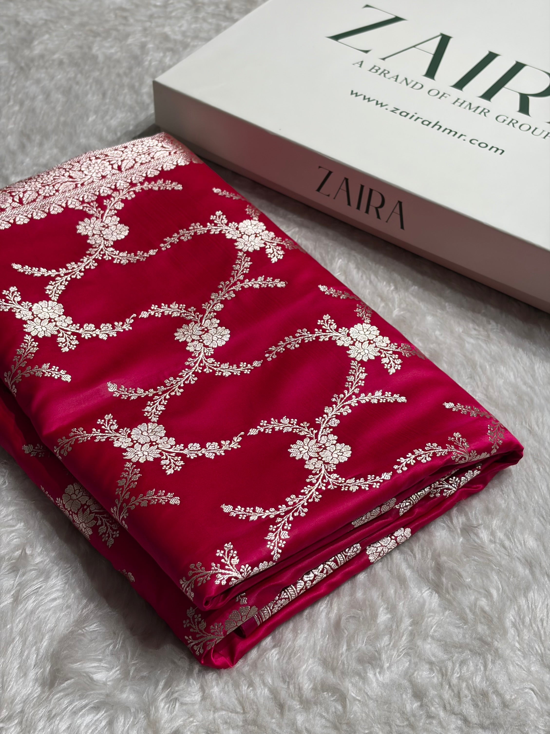 Rani Shades Banarasi With Floral Border Mashru Silk Saree MSM-127