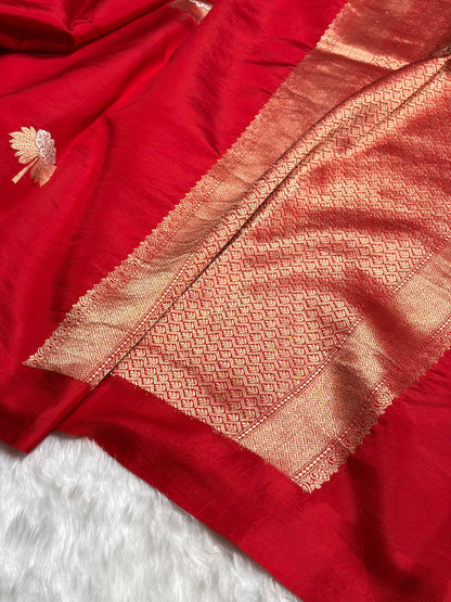 Red Shades Meena Boota Handwoven Raw Mango Silk RM-43