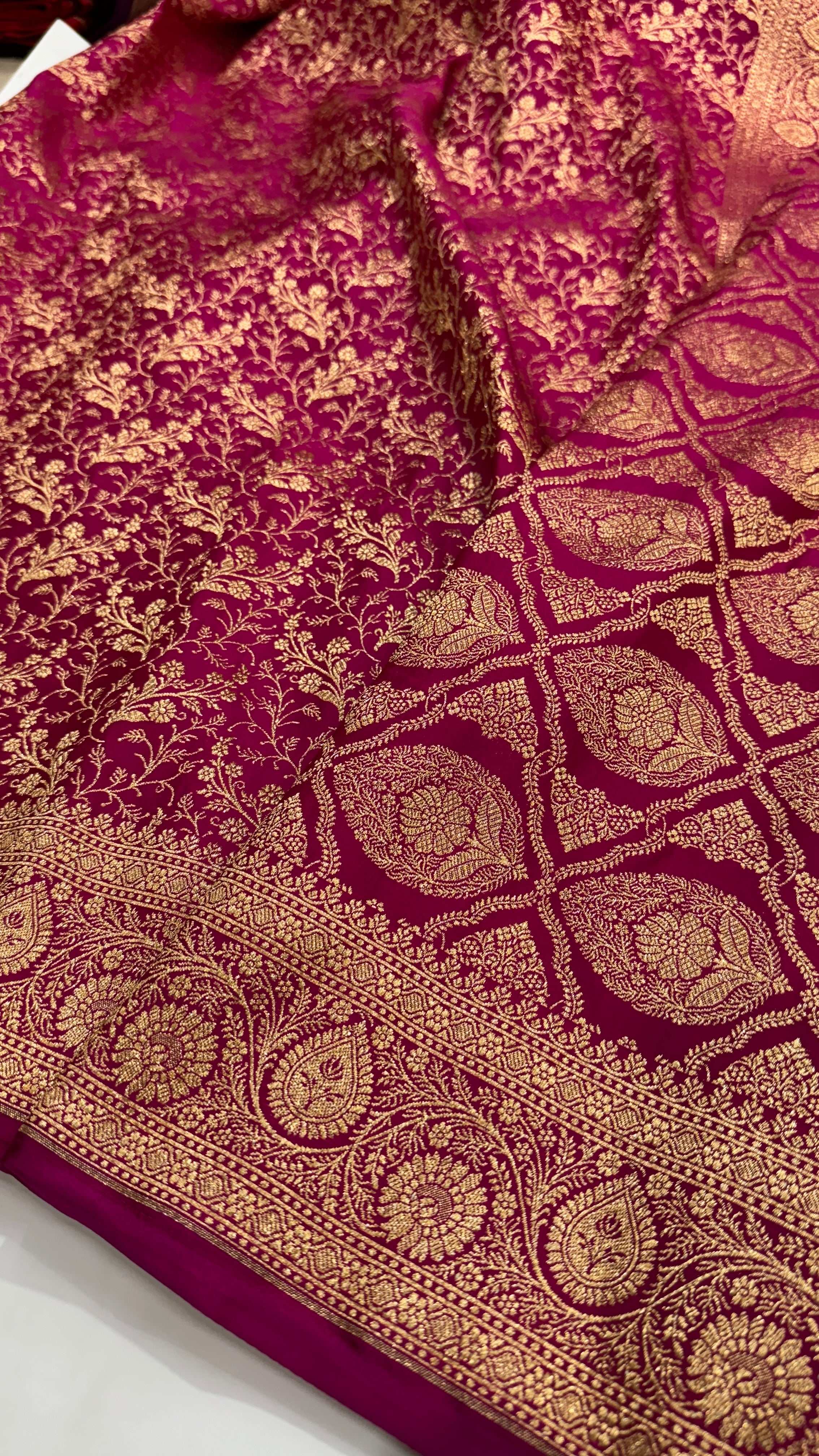 Pink Brocade Soft Katan Silk Saree