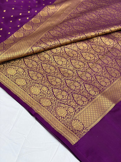 Wine Mauve Shade With Booti Pattern Mashru Silk Saree