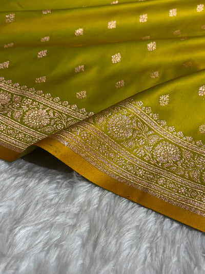 Banarasi Boota Katan Silk Saree In Liril Green Shades SK03
