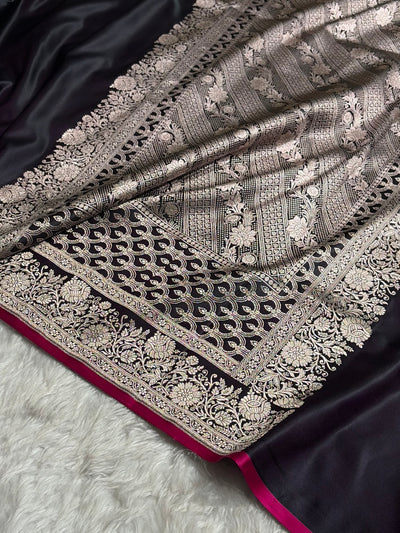 Cross Wine Shade With Booti Pattern Mashru Silk Saree