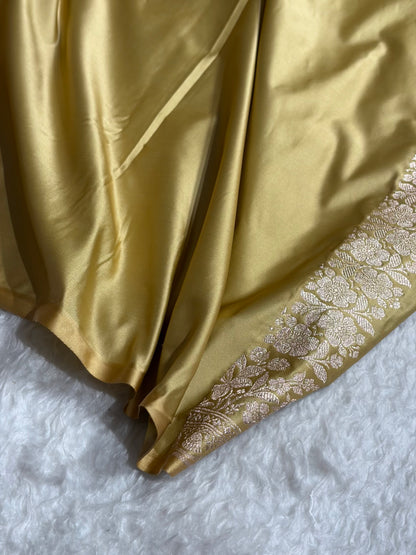 Tusser Shades Banarasi Minakari Boota Skirt Pattern Floral Mashru Silk Saree MSM-116