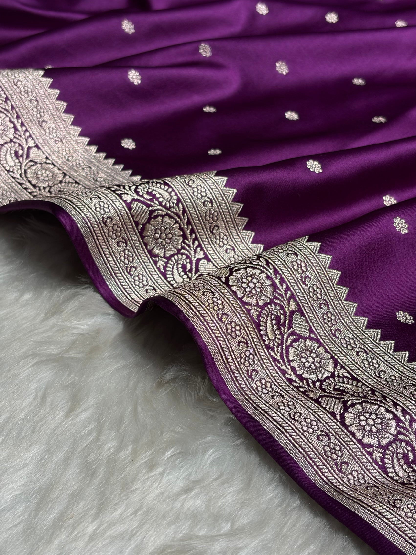 Purple Booti Mashru Silk Saree MS26