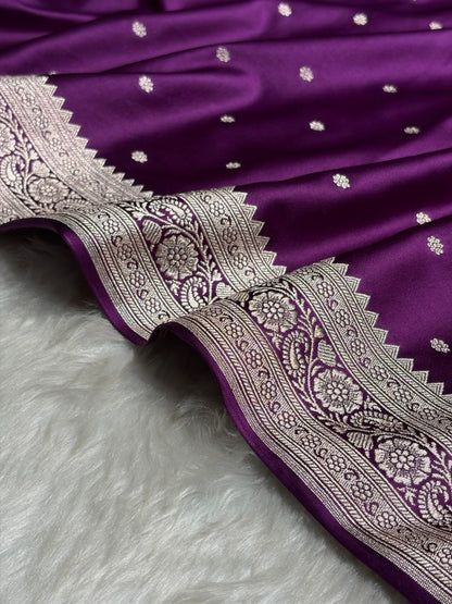 Purple Booti Mashru Silk Saree MS26