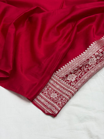 Mustard / Red Contrast Shade With Booti Pattern Mashru Silk Saree
