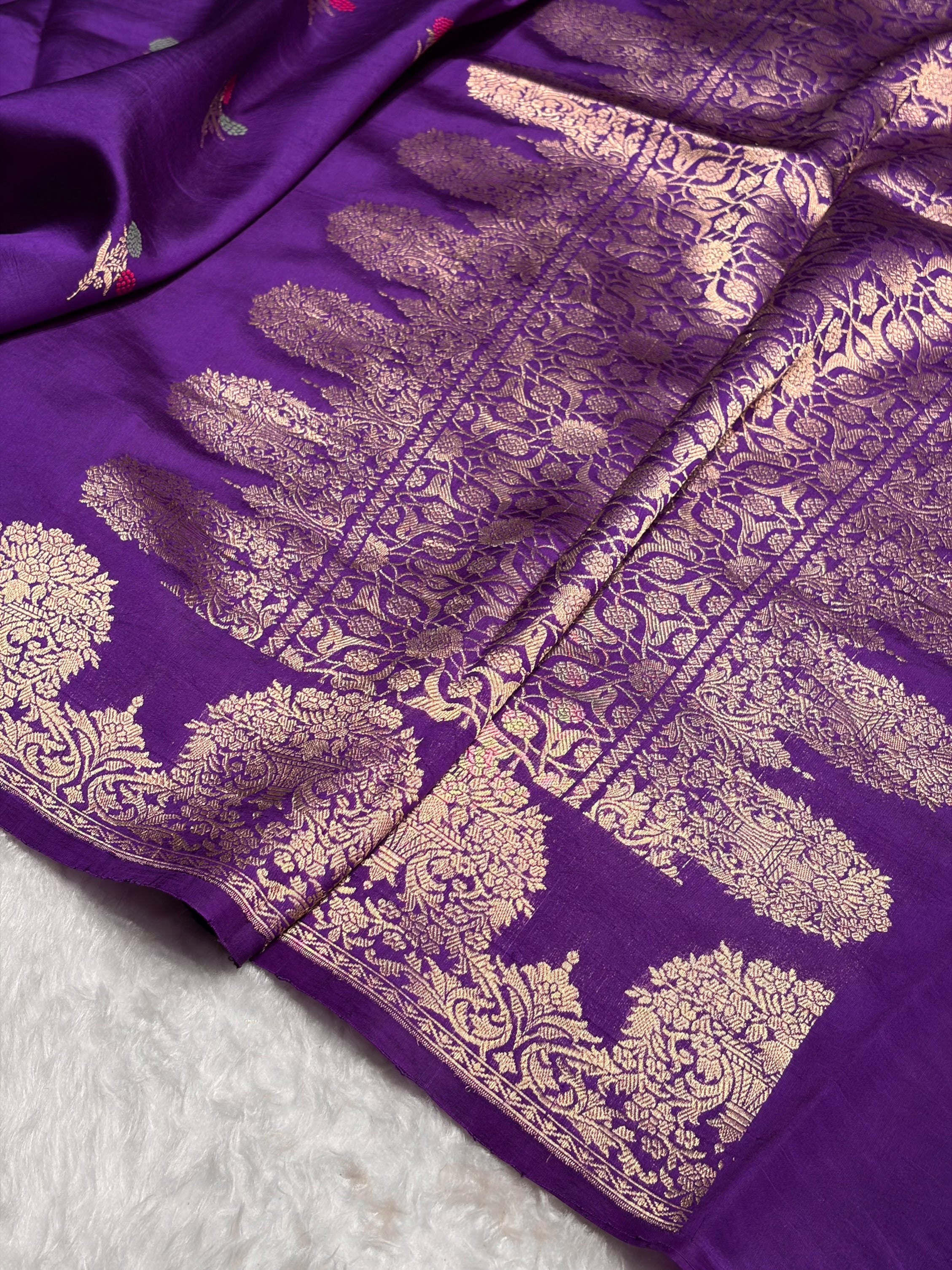 Purple Shades Minakari Handwoven Pure Raw Mango Silk RM-54