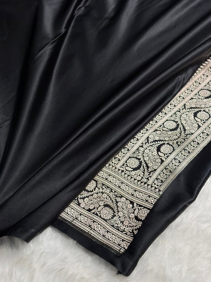 Black Shades Tanchoi Motif Mashru Silk Saree MST-11