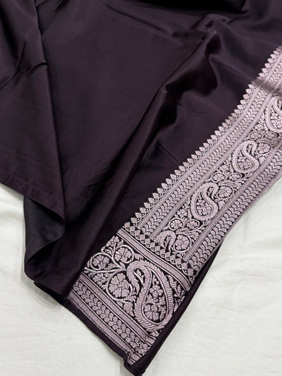 Navy Blue / Black Shade With Booti Pattern Mashru Silk Saree