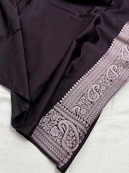 Navy Blue / Black Shade With Booti Pattern Mashru Silk Saree