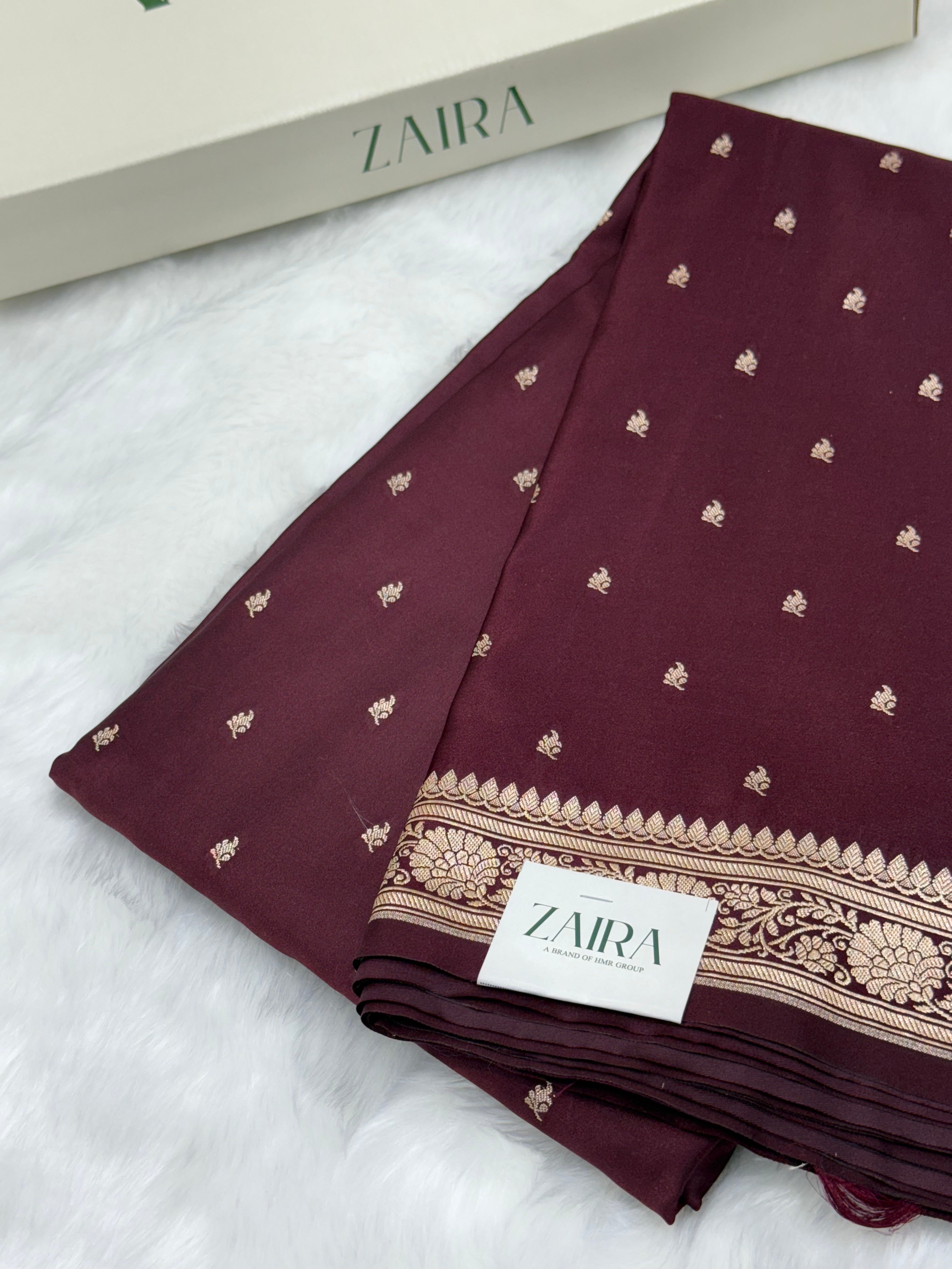 Chocolate shades Mashru Silk Saree for Festive Seasons