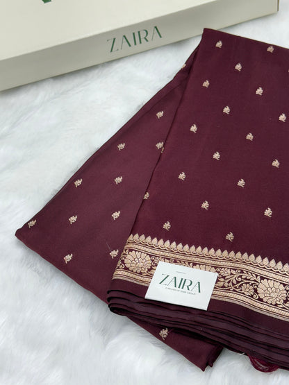 Chocolate shades Mashru Silk Saree for Festive Seasons
