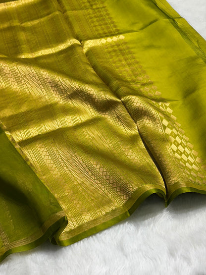Liril Mehendi Shades Boota Rangkart Handwoven Pure Raw Mango Silk RM-15