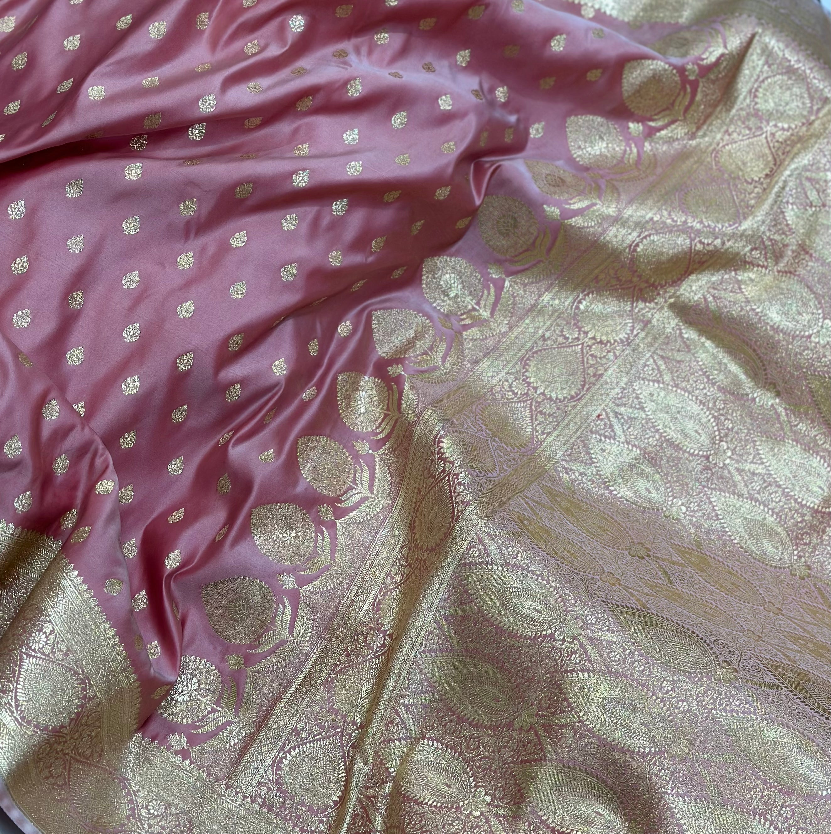 Katan Silk Saree In Baby Pink Shades