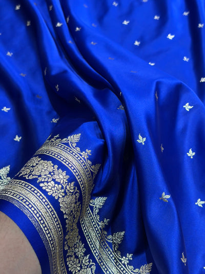 Royal Blue Shades Banarasi Booti Katan Silk Saree SKM17