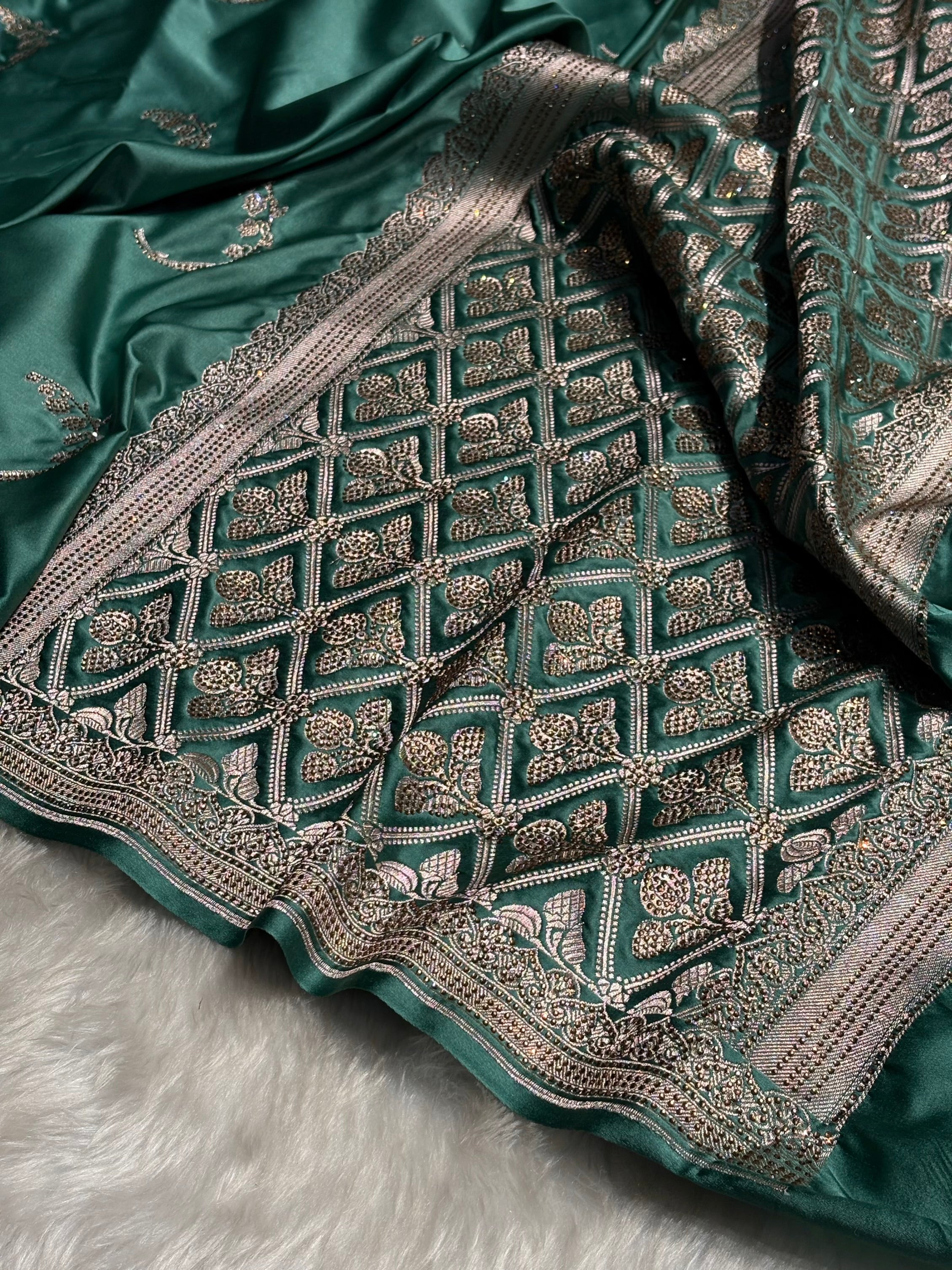 Rama Shades Unique Motif Mashru Silk Saree BMS47